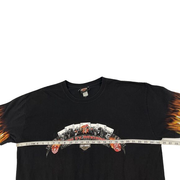 Vintage Y2K 2006 Harley-Davidson Dice Cards Flame Sleeves T-Shirt 2X California - Picture 7 of 8